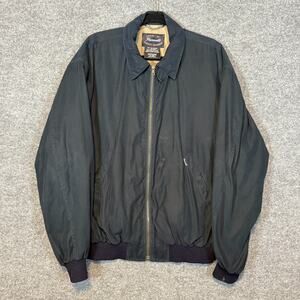 Faconnable Albert Goldberg Bomber Jacket Mens Large Blue Vintage Wool Ribbing